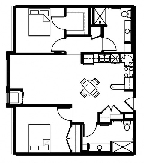 a drawing of a small floor plan of a house